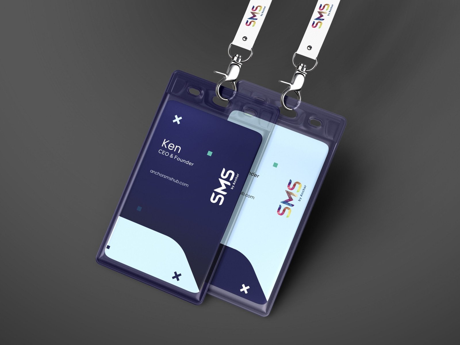 SMS by anchor lanyard mockup